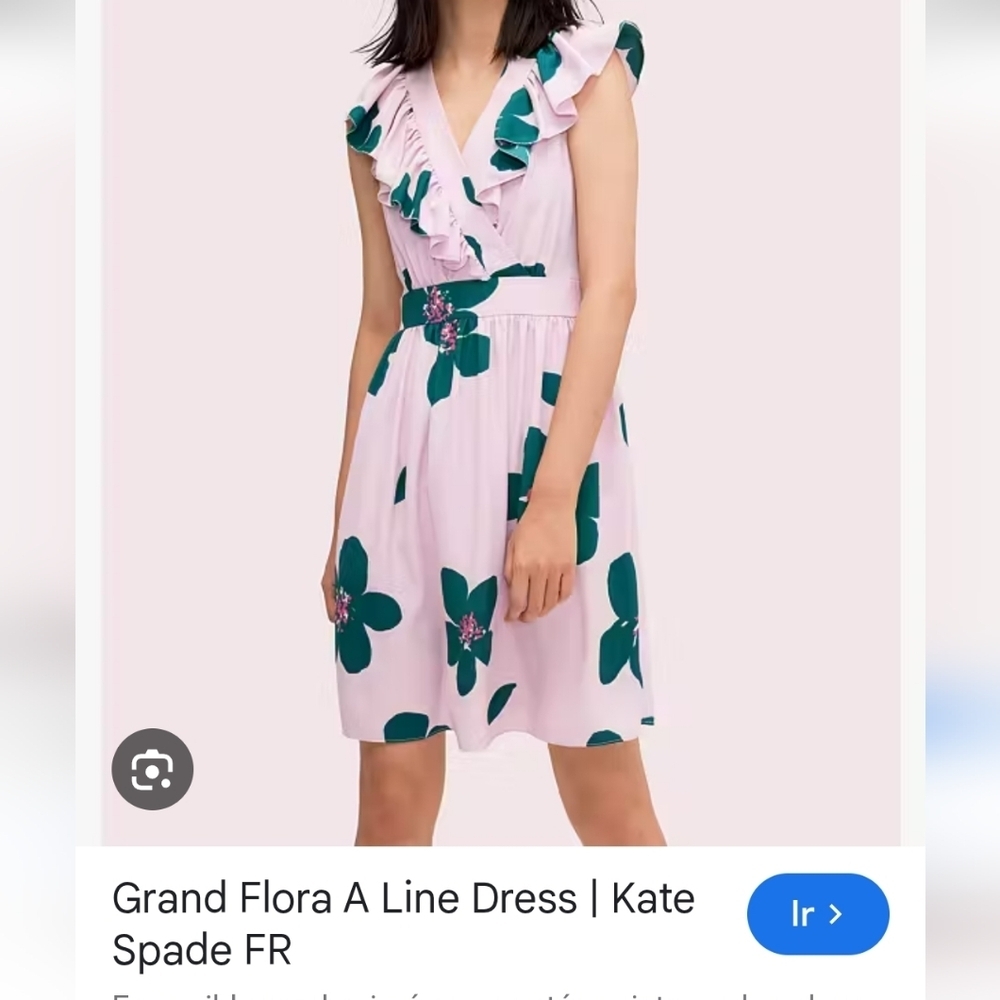 Kate Spade Ruffled Floral Midi Dress - Pink and Green